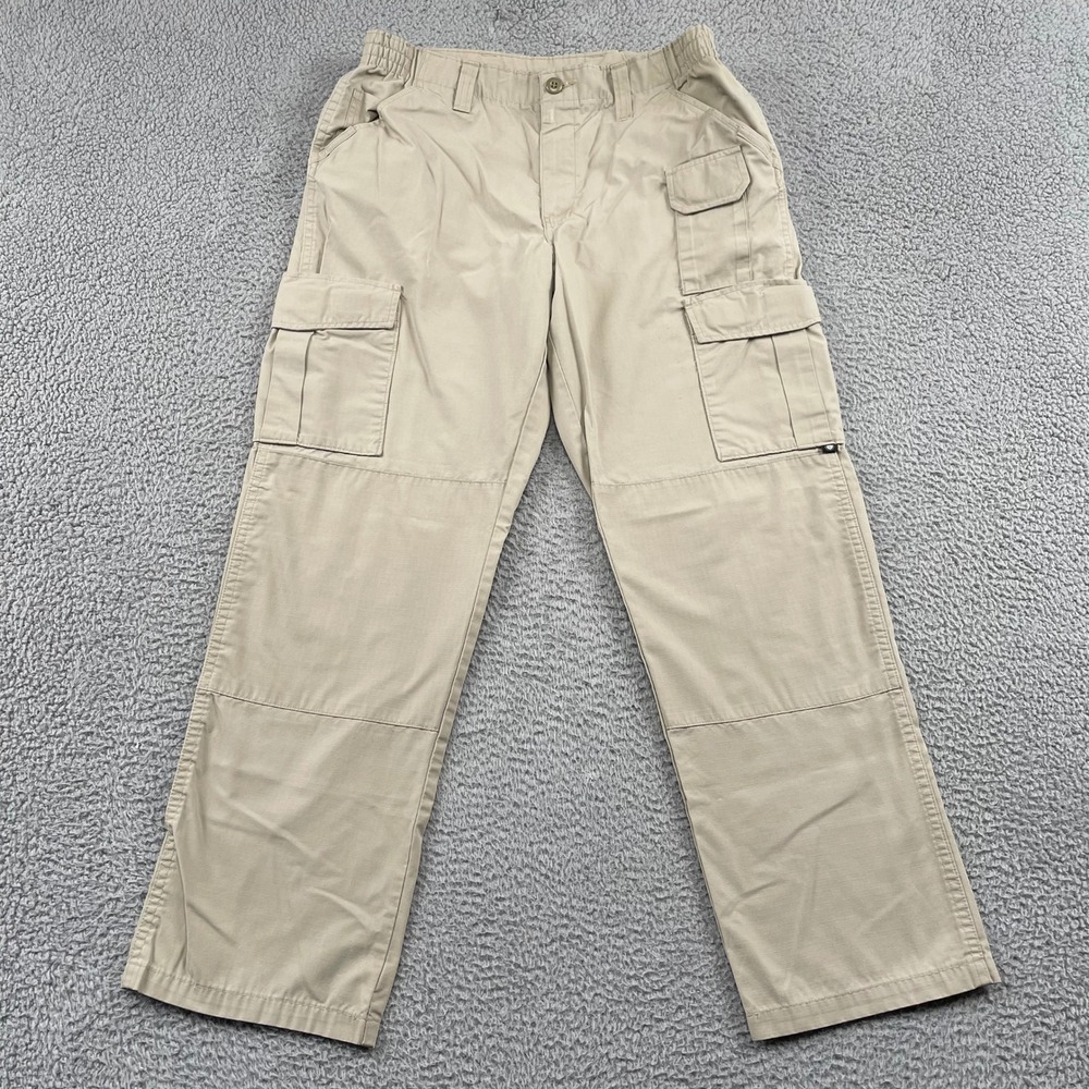 Genuine Gear Cargo Pants Mens 33/32 Tan Tactical Ripstop Elastic Waist 14503050